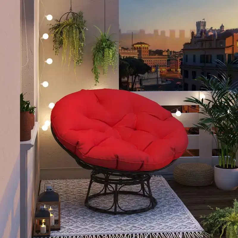 Papasan Patio Chair with Cushions