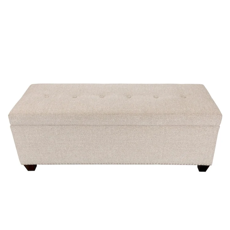 SOLE SECRET DUO 6 Button Nail Linen & Shoe Storage Bench - NOVA
