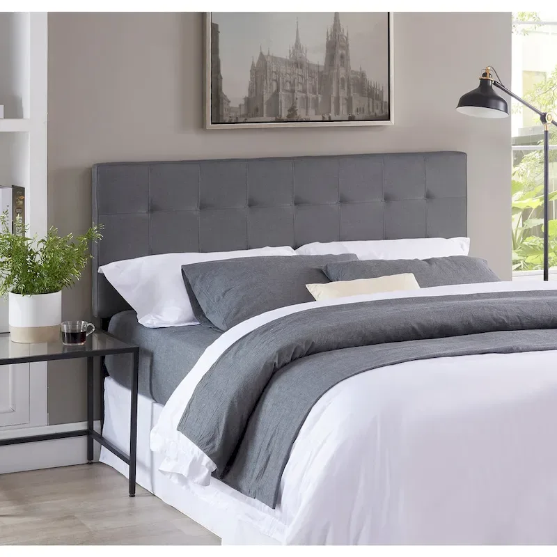 Tufted Upholstered Headboard, Height Adjustable Queen Size Headboard, Bed Backboard Padded Premium Fabric Headboard