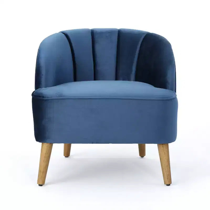 Christopher Knight Home Eryn Mid-Century Modern Rubberwood Altay Velvet Upholstered Accent Chair