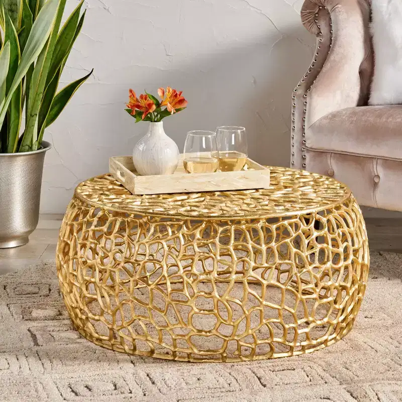 Living Room Mesh Coffee Table for Contemporary Spaces