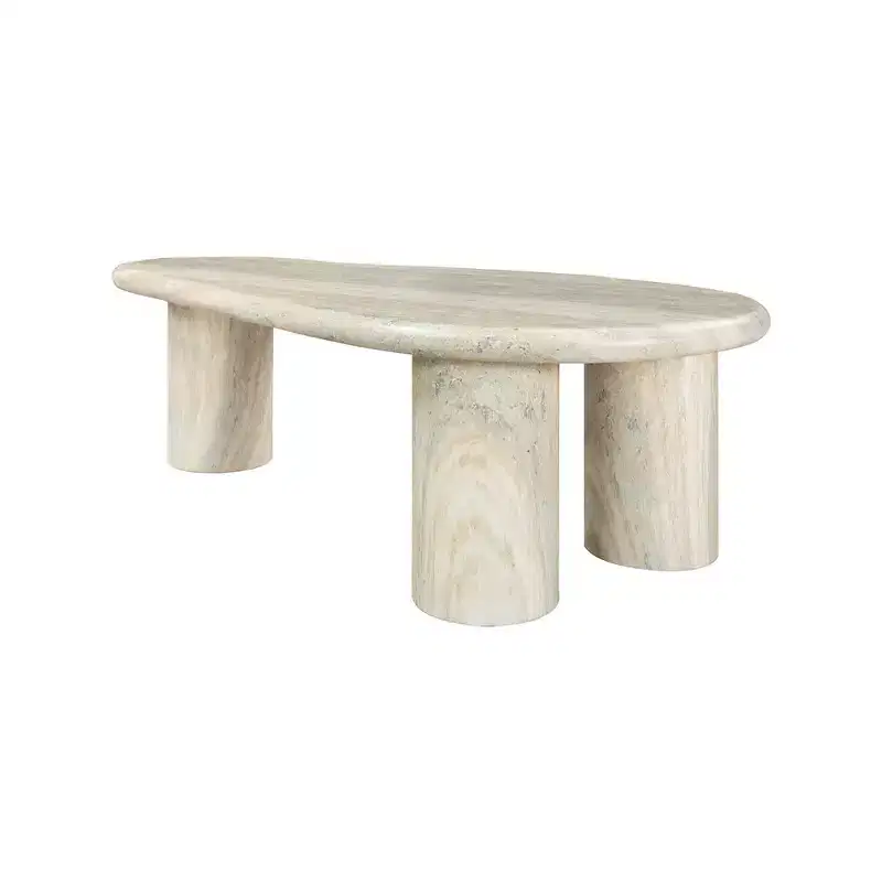Meridian Furniture Sassari Travertine Travertine Finish Concrete Coffee Table
