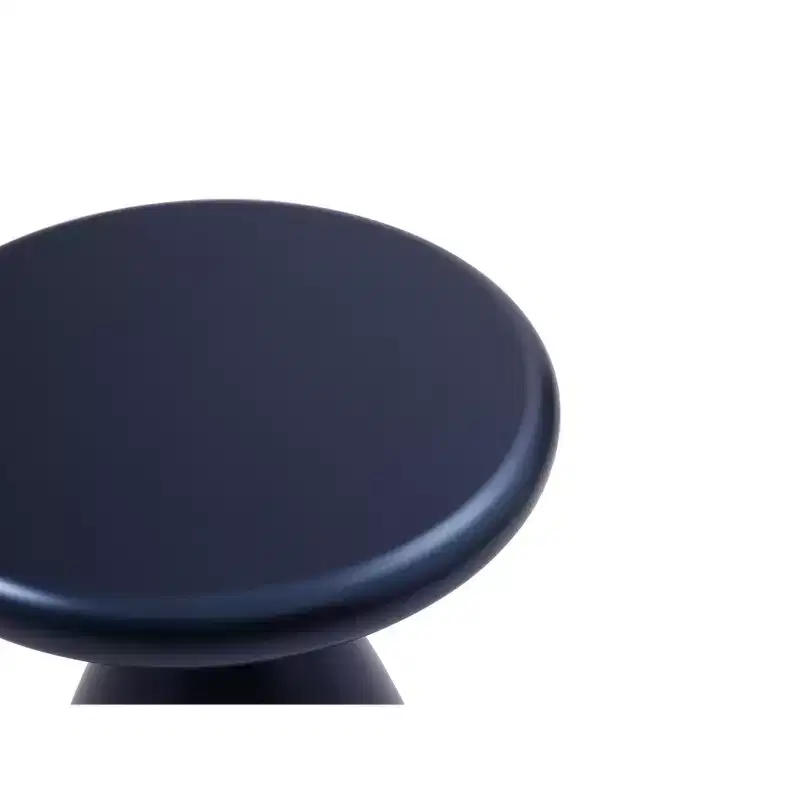 HomeStock 45 in.H Blue Color Round Metal Table Top End Table 1 -piece