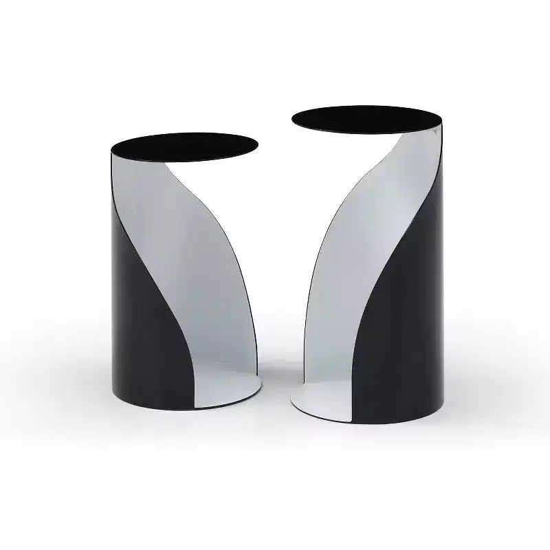 HomeStock 15 in.H Black Color Round Metal Table Top End Table 1 -piece
