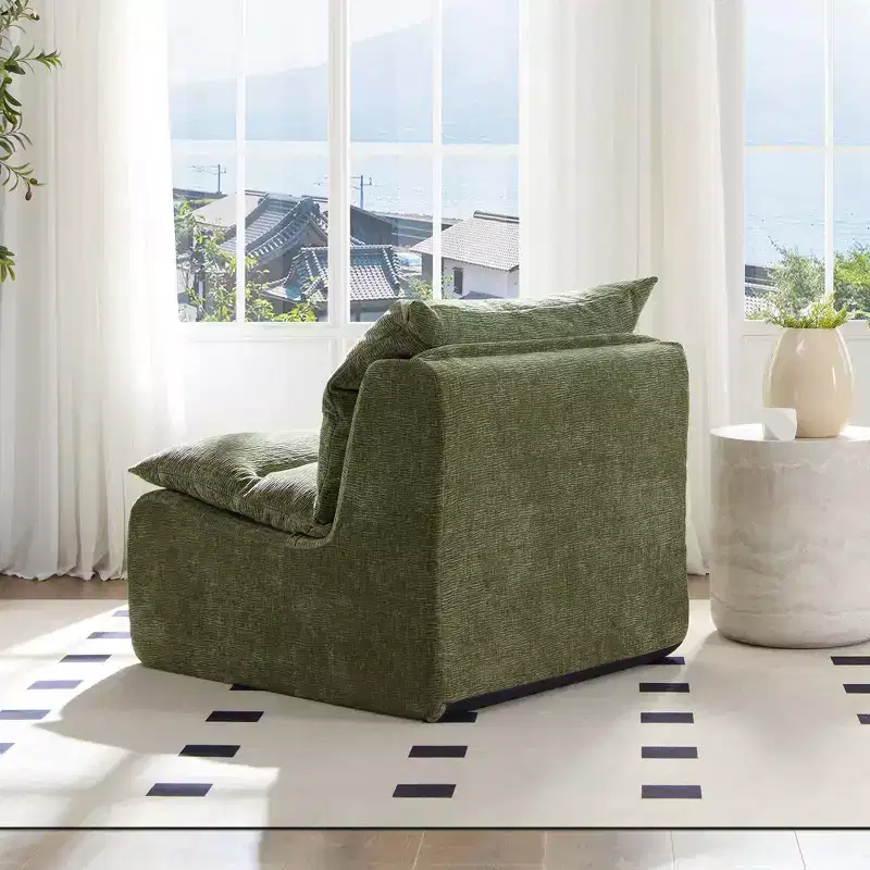 Armless Pure Foam Single Sofa Chair with Cushion