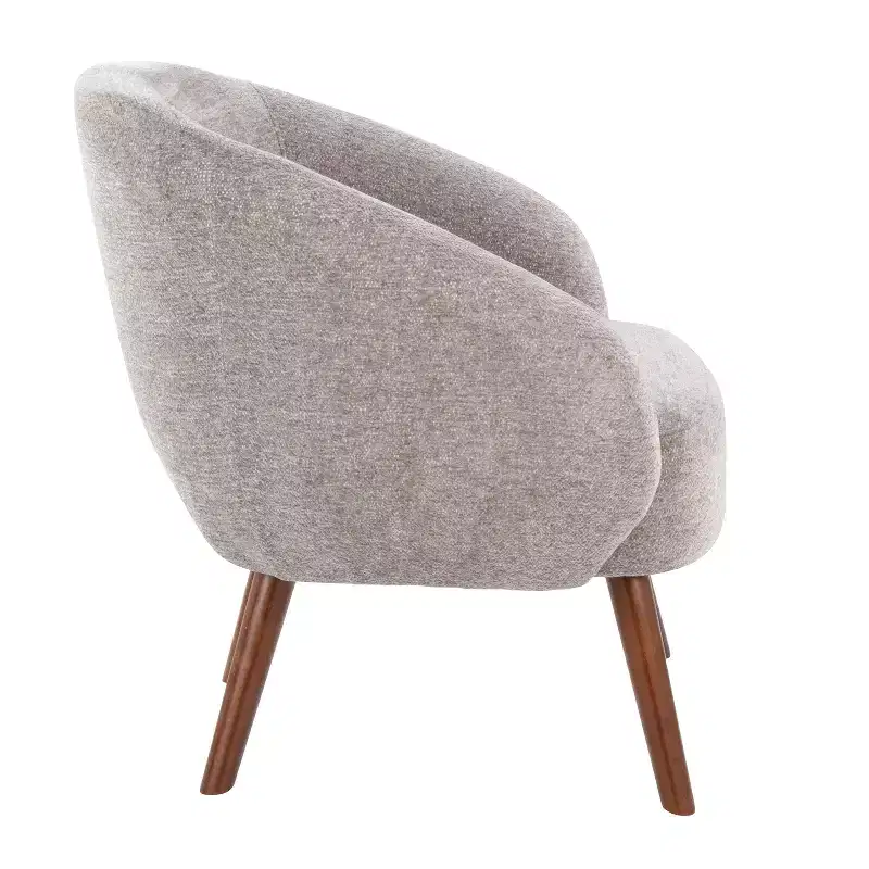 LumiSource Ashland Lounge Fabric Accent Chair Walnut Wood/Gray