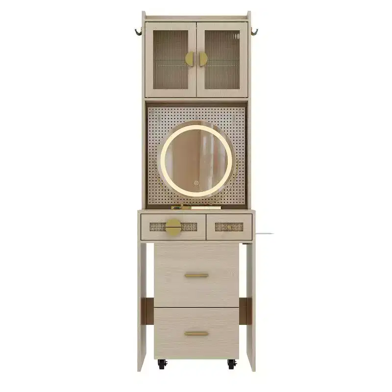Karl Home Makeup Vanity Set with LED Lights and Power Outlets