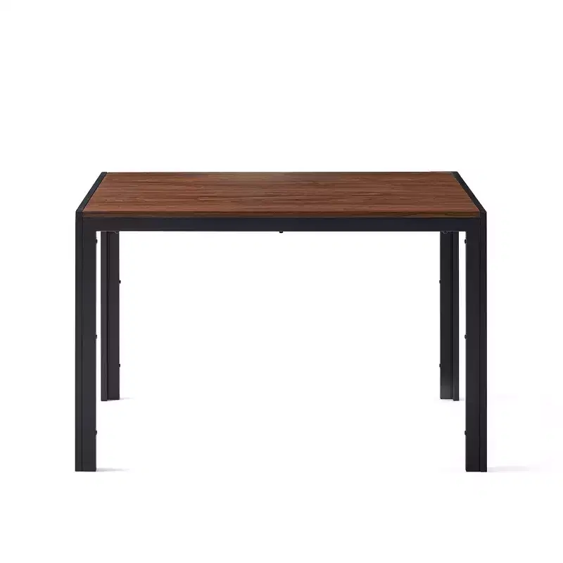 Rectangular Wooden Dining Table Large Kitchen Table with Veneered MDF Wood Structure for Dining Room, Walnut