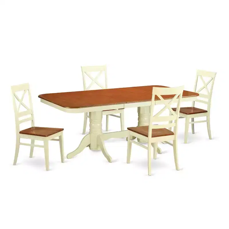 Dining Table Set with Chairs - Kitchen Table Set for 6-8 People - Modern Farmhouse Style