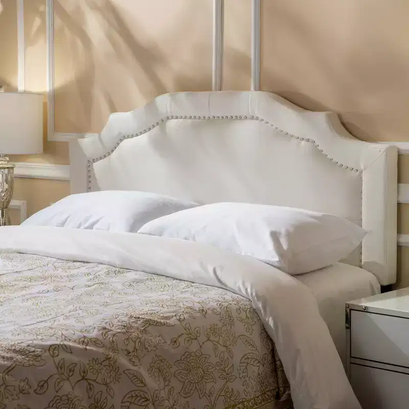 Contemporary Fabric Upholstered Beveled Full/Queen Headboard