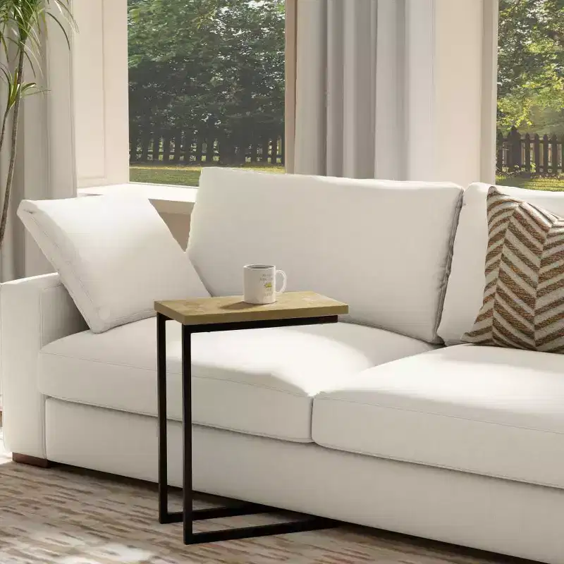 WyndenHall Rhonda C Side Table with Inlay Natural