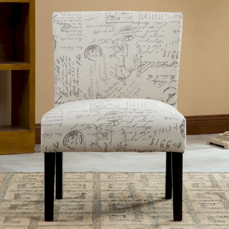 Roundhill Furniture Botticelli Upholstered Slipper Accent Chair