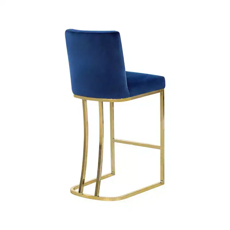 Navy Velvet Stool