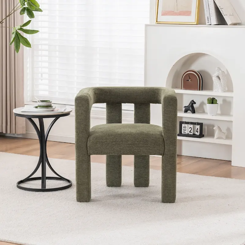 Set of 1 Chic design Barrel shaped Fabric Upholstered Accent Armchair
