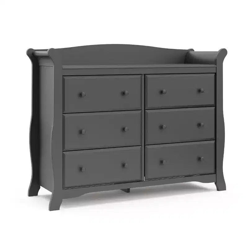 6-Drawer Double Dresser for Nursery and Kids Bedroom, White