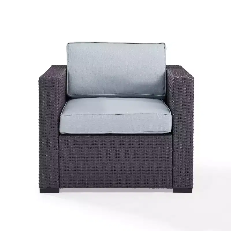 Biscayne Outdoor Wicker Armchair - Mist - Crosley