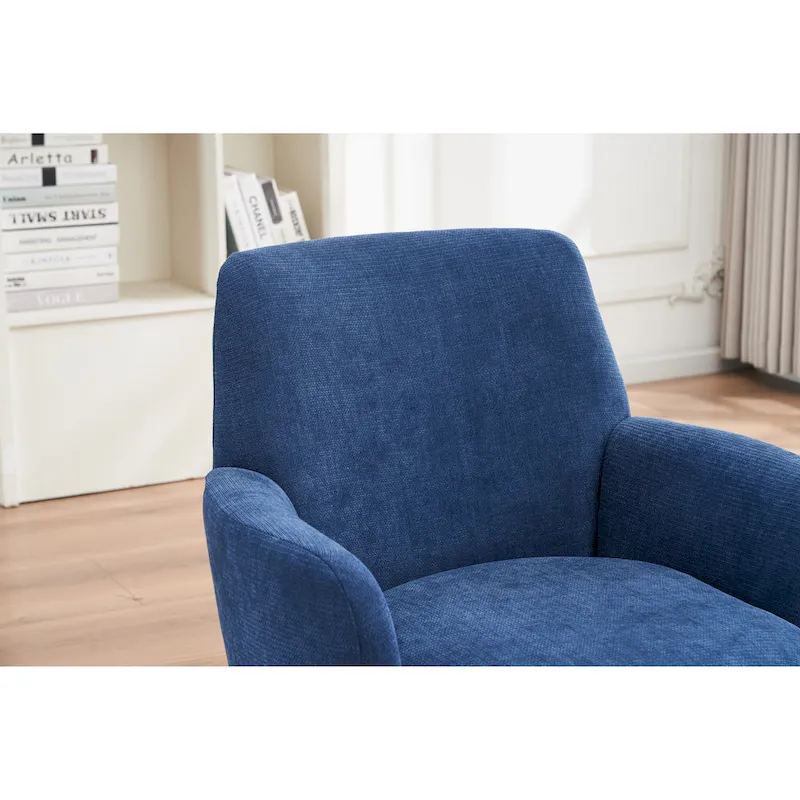 29.3 Upholstered Swivel Barrel Chair with Stainless Steel Base