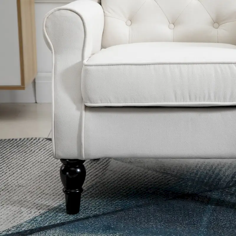 HOMCOM Copper Grove Guanta Tufted Wood Leg Accent Chair