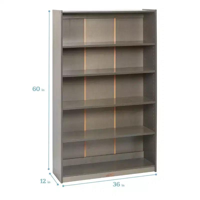 ECR4Kids Wooden Classic Bookcase with Adjustable Shelves, 60in, Classroom Bookshelf