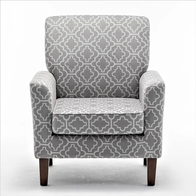 Modern Accent Armchair with Birch Wood Frame and Microfiber Upholstery