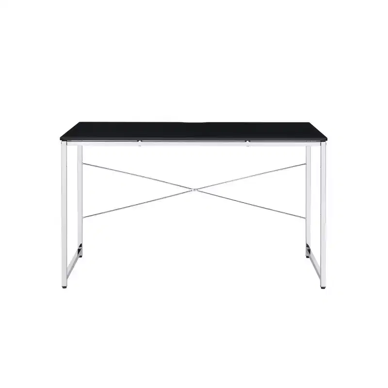 HomeRoots 47 Black and Silver Writing Desk