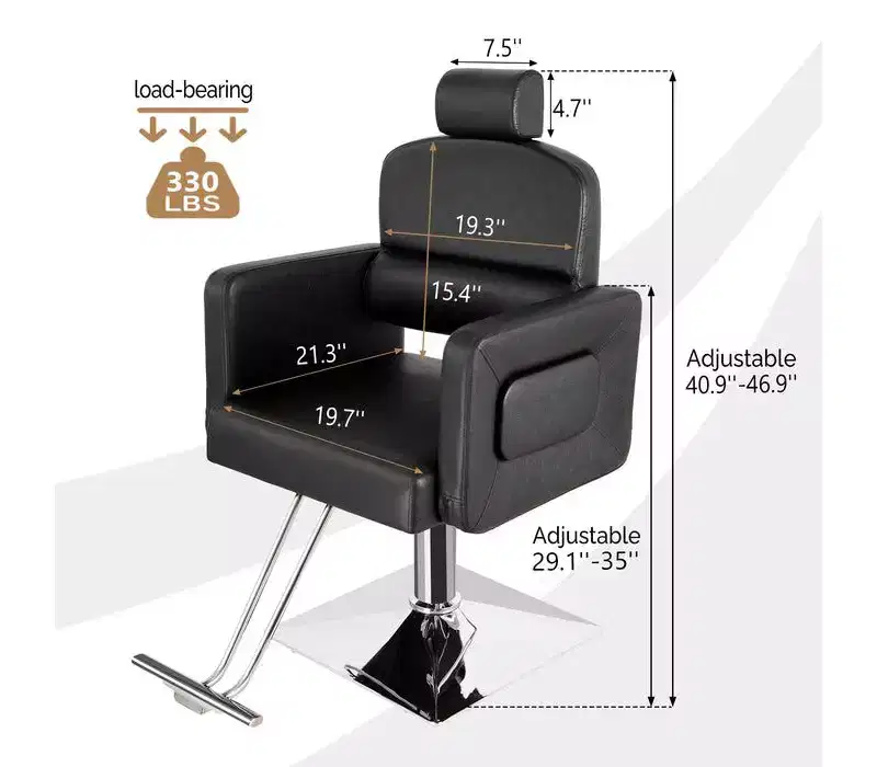 Heavy-Duty Reclining Hair Salon Chair – All-Purpose Barber Chair