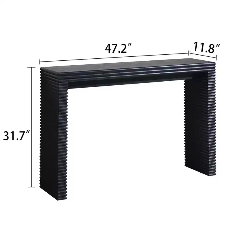 Modern Console Table with Ribbed Base