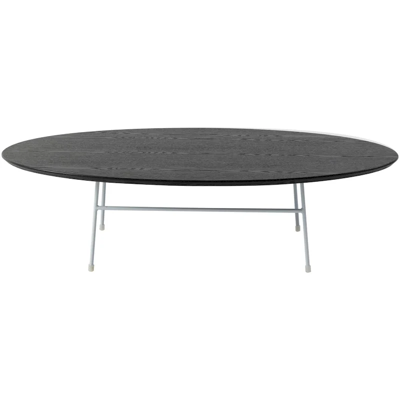 Modern Oval Accent Coffee Table with Powder-Coated Steel Frame for Living Room, Bedroom & Home Office