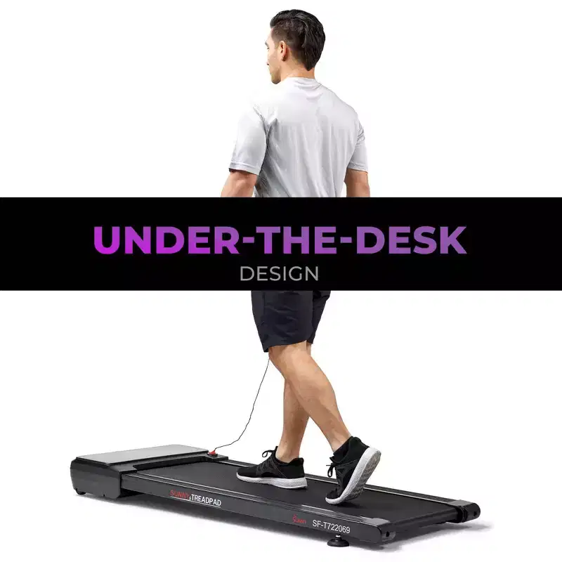 Sunny Health & Fitness Sleek Stride Smart Compact Auto Incline Treadpad Treadmill