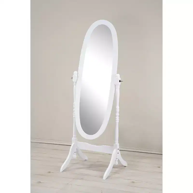 TUYOHW Anna Style Decorative Full Length Mirror for Bedroom,Dressing Room,Traditional Standing Full Cheval Mirror with Wood Frame,White