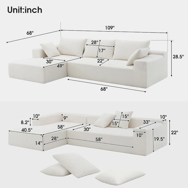 Modular Sectional Living Room Sofa Set