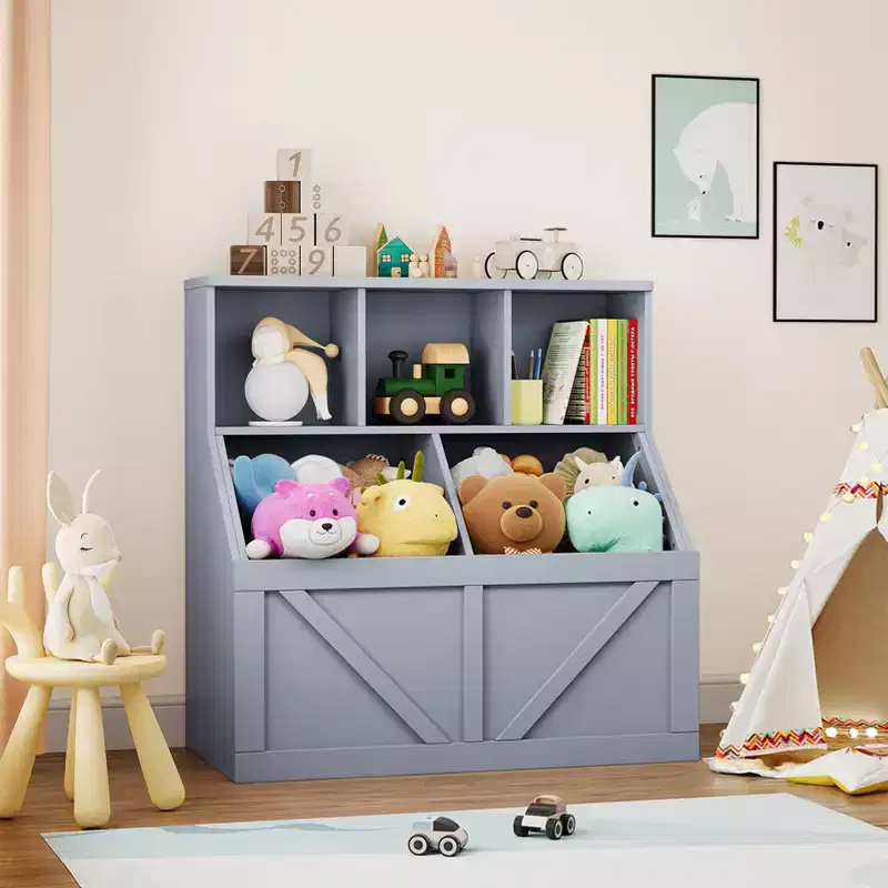 Kids Toy Storage Organizer, Kids Bookshelf and Toy Storage, Toddlers Bookshelf Toy Organizer for Kids Rooms Playroom Bedroom Nursery Daycare
