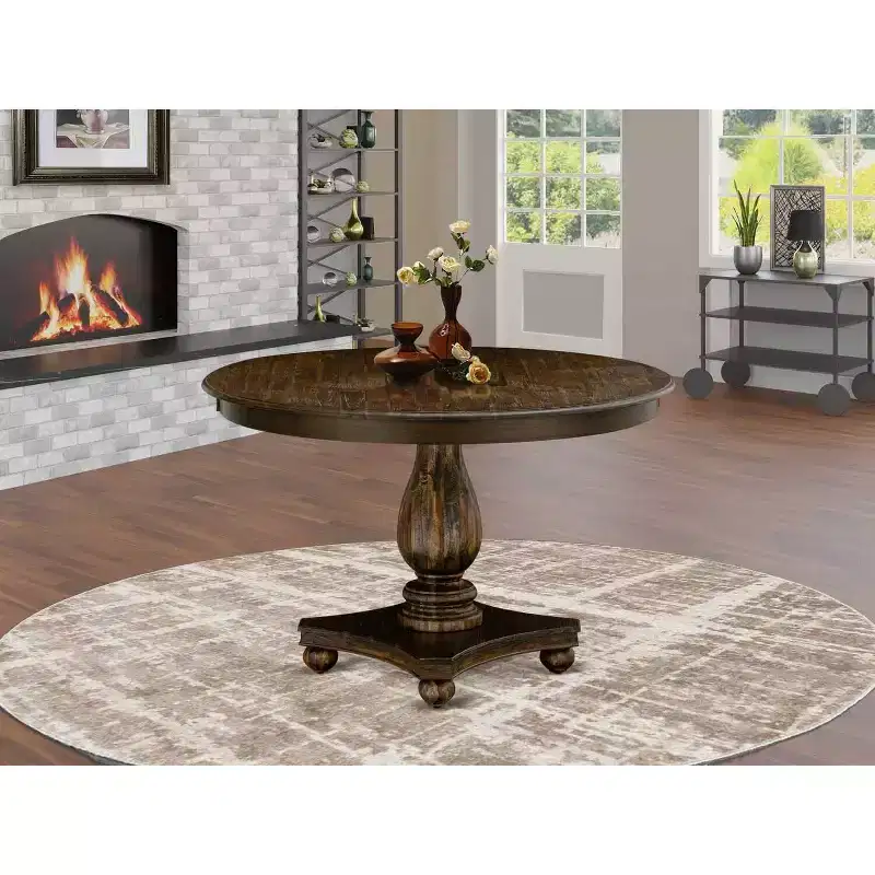 Round Dining Table with Pedestal
