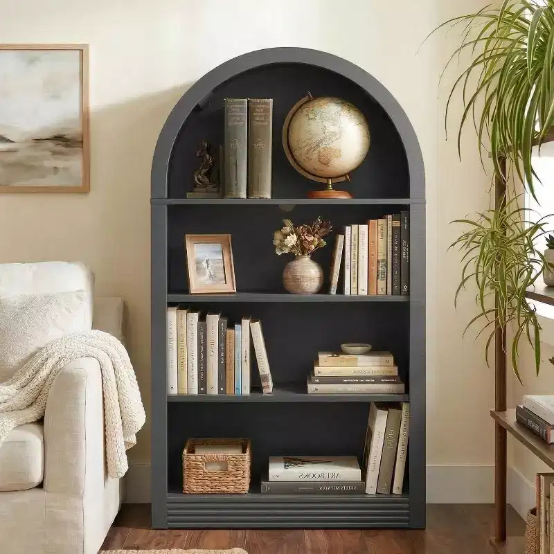 4-Tier Tall Bookshelf, 47.6 Inch Wood Open Display Floor Bookcase