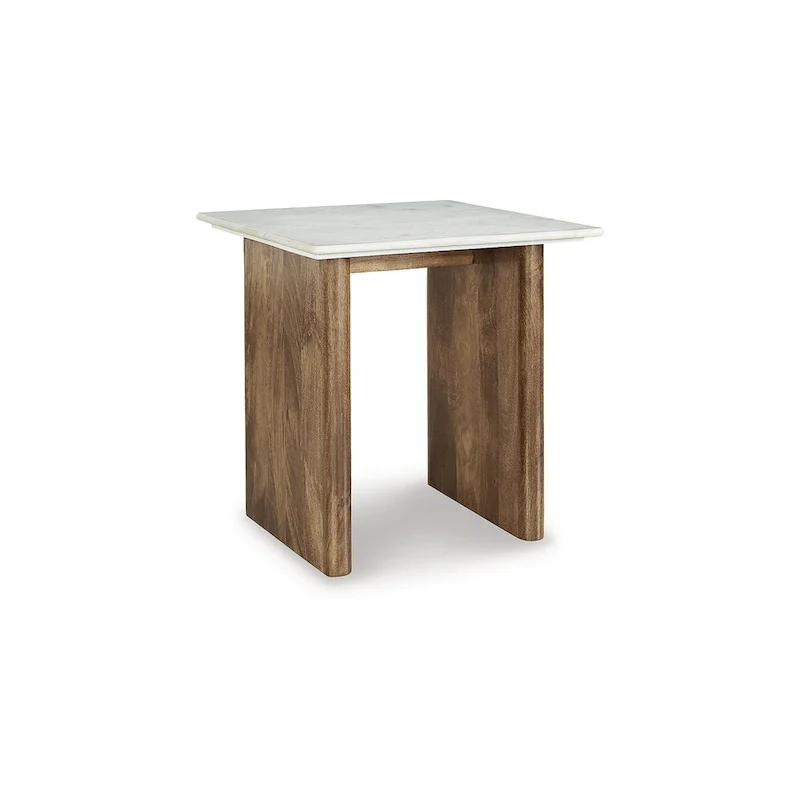 Isanti Light Brown/White End Table - 23.13W x 23.13D x 22.63H