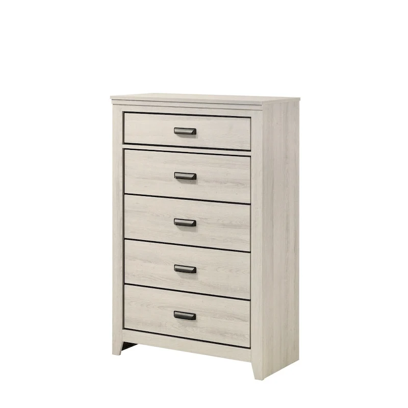 Edyth 6 Piece White LED Panel Bedroom Set