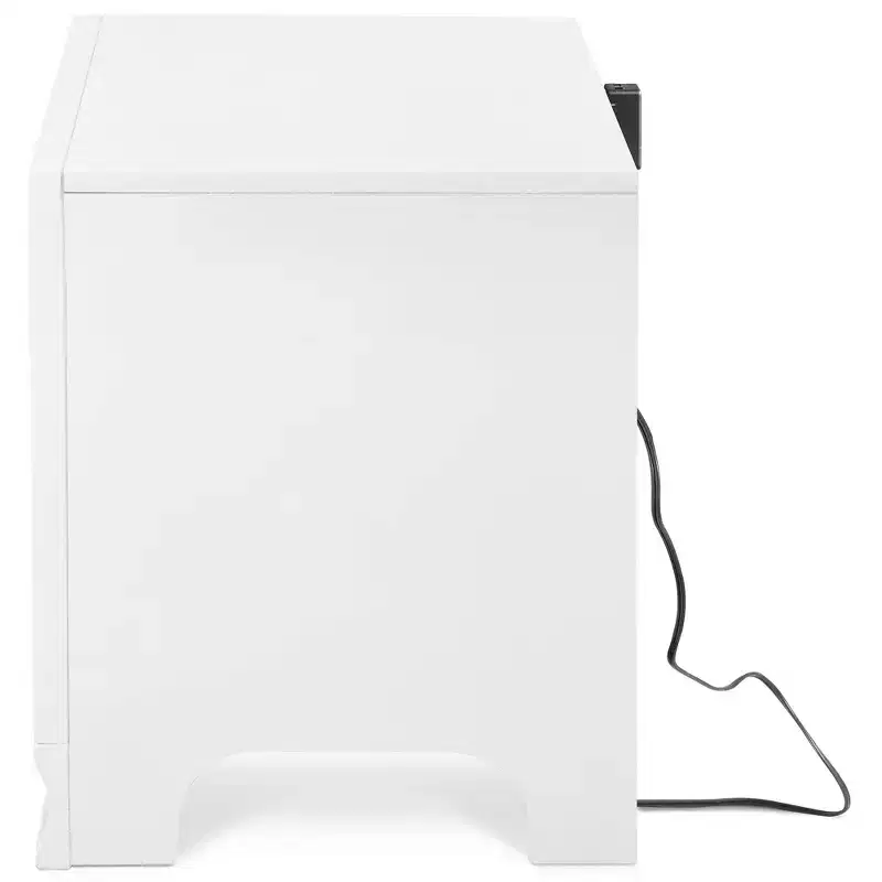 1-Drawer Nightstand with USB Charging White