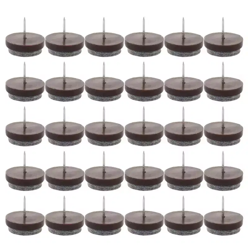 Nail-On Felt Furniture Leg Floor Pads 27mm Pack of 30
