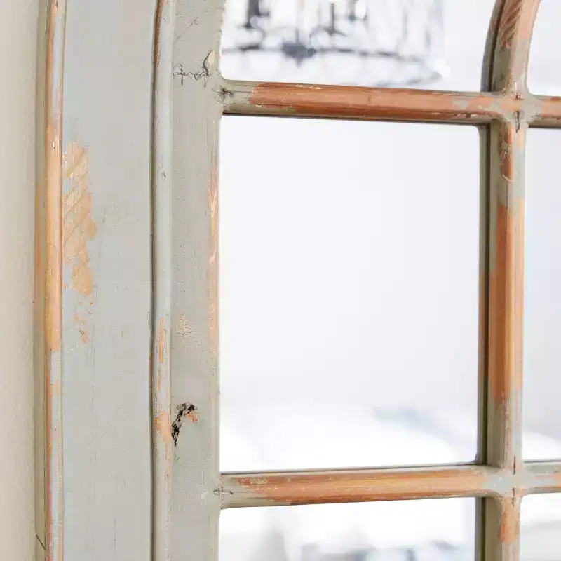 48 x 37 Farmhouse Classic Arched Window Design Decorative Wall Mirror - Olivia & May