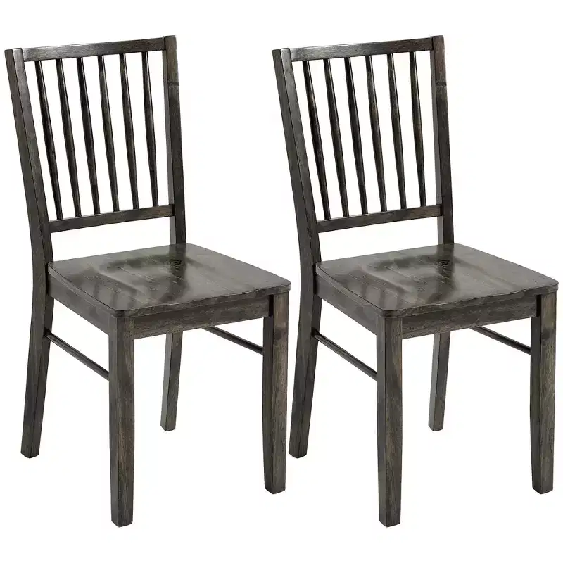HOMCOM Dining Chairs Set of 2 Ergonomic Solid Wood, Armless Kitchen Chairs with Rubberwood Legs
