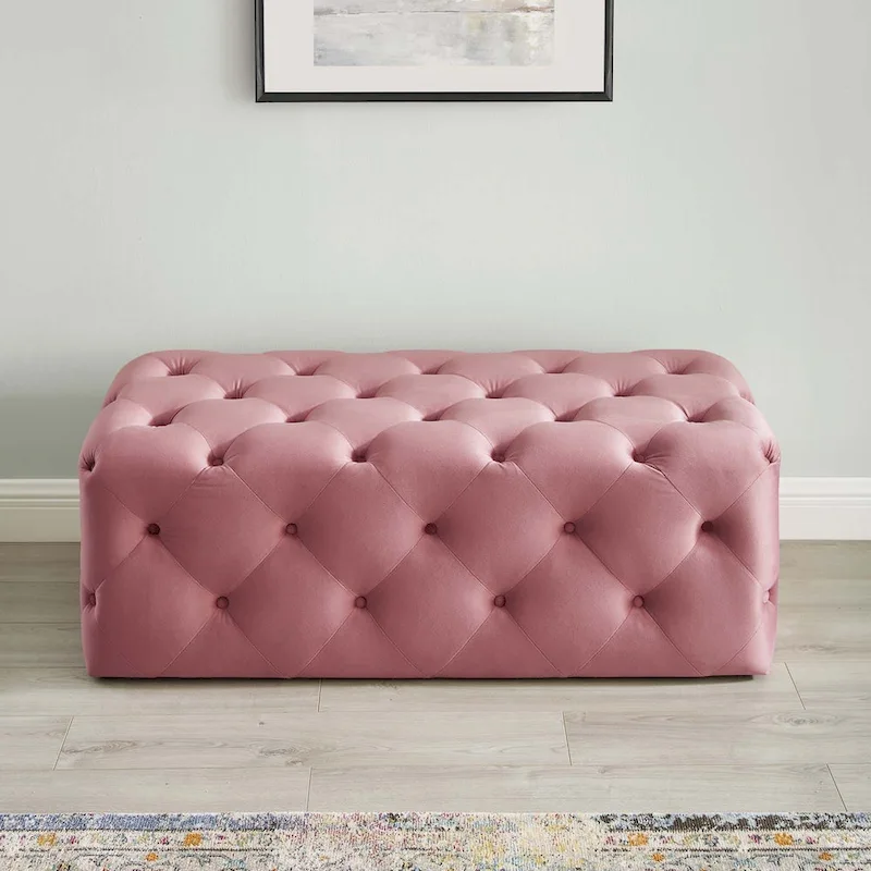 Carson Carrington Ullervad 48-inch Button Tufted Entryway Velvet Bench