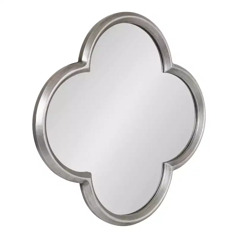Kate and Laurel Krisi Scalloped MDF Scallop Mirror, 28x28, Silver