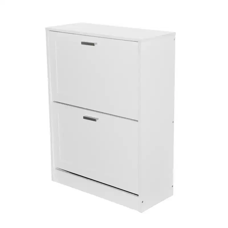 31 in. H x 24 in. W White Titanium Wood Shoe Storage Cabinet