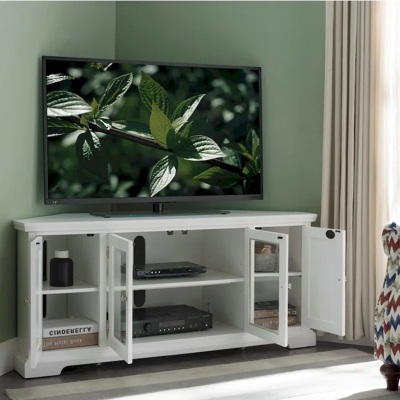 85386 Corner TV Stand with Enclosed Storage