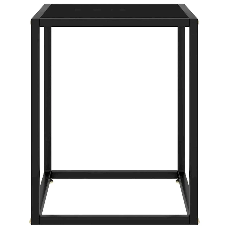 vidaXL Coffee Table Black with Black Glass 15.7x15.7x19.7 - 15.7 x 15.7 x 19.7