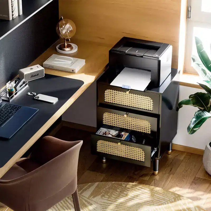 Karl Home 3-Drawer Black MDF (Medium-Density Fiberboard) 27.17in. W Nightstands