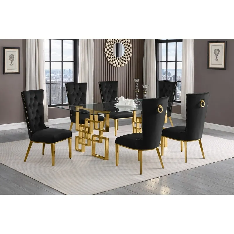Best Quality Furniture Tempered Glass Dining Table Stainless Steel
