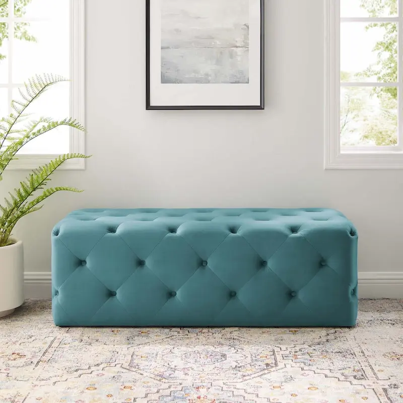Carson Carrington Ullervad 48-inch Button Tufted Entryway Velvet Bench