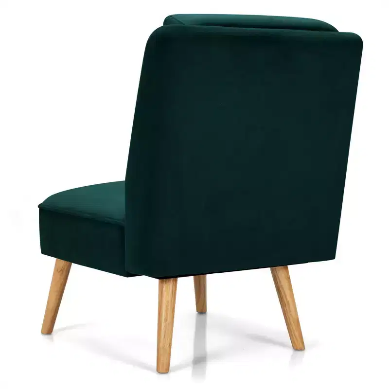 Velvet Accent Chair Single Sofa Chair Leisure Chair with Wood Frame