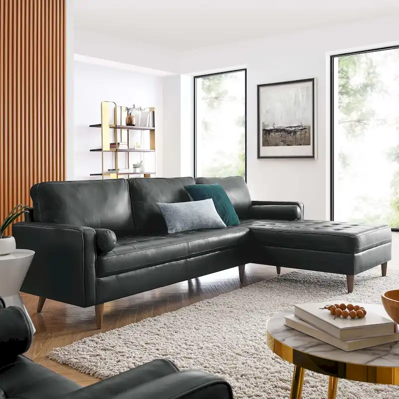 Valour 98  Leather Sectional Sofa